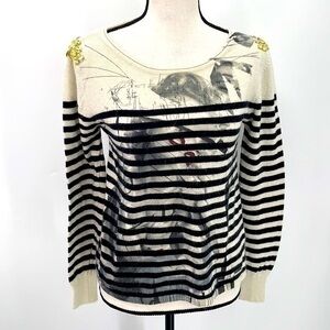 UEC Guess Maryland Monroe black striped sweater XS